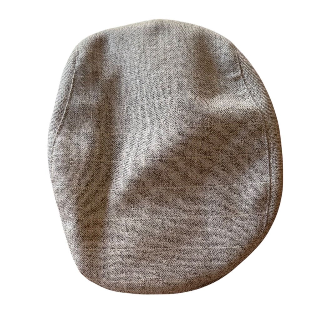 Country Gentleman Men Tan Gray Windowpane Plaid Flat Cap Hat Made in Italy